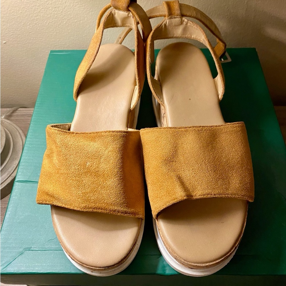 Mustard colored sandals